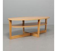 Deenz Contemporary Finish Oval Shaped Coffee Table With Undershelf Center Table Stylish And Decorative Oak 110 X 60 X 46 Cm