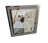 DEENZ Crushed Crystal Photo Frame Jewel Mirror Silver Diamante Picture Frame 10X12 Inch
