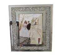 DEENZ Crushed Crystal Photo Frame Jewel Mirror Silver Diamante Picture Frame Xs