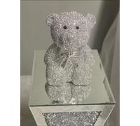 DEENZ Crushed Crystal Teddy Bear Sparkle Ornament Bling Crushed Diamond Teddy Bear Display Gift Home Decoration (Large)