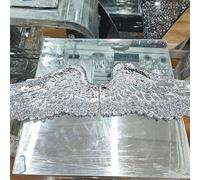 Deenz Crushed Diamond Angel Wings Vintage Victorian Silver Ornament, Unique Decoration Wall Sculpture (Large Silver)