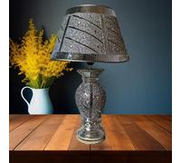 DEENZ Crushed Diamond Silver Led Vase Lamp Glitter Table Lamp Shade Circle Design