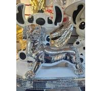 DEENZ Crushed Diamond Silver Spanish Chihuahua And Sausage Dog Shelves Decor Display Bling Set Freestanding Ornament Ideal For Pet Lovers (Chihuahua Dog)