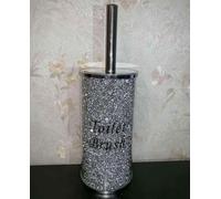 Deenz Crushed Diamond Toilet Brush New Large Romany Bling Silver Holder Home Decor Uk