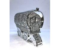 Deenz CRUSHED DIAMOND WAGON ORIGINAL GYPSY CARAVAN SILVER ORNAMENT SHELVES 24X18