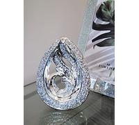 DEENZ Crushed Silver Like Double Teardrop Ornament Sparkle Diamond Beautiful Centerpiece Art Decor For Home