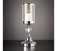Deenz Crystal Effect Chrome Candle Holder - Silver For Home, Church, Christmas, Birthday Party, Wedding, Bedroom Decoration