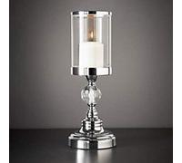 Deenz Crystal Effect Chrome Candle Holder - Silver For Home Decoration