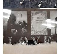 Deenz Crystal Effect Love Collage Frame, 3 Photos 6X4 Inches Photo Frame, Eye-Catching For Walls