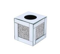 Deenz Cube Mirror Square Strip Border Tissue Box Cover Holder Napkin Holder Bathroom Organizer