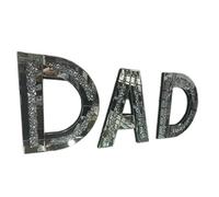 DEENZ Dad Sign Silver Crushed Crystal Diamond Mirror Letters Wall Hung Shelf Sitter