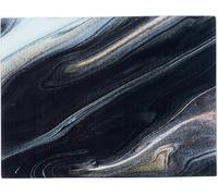Deenz Decorative Glass Worktop Elegant Durable Kitchen Protector 30 X 40 Cm ( Glass Marble Black Style 2 )