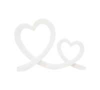 DEENZ Double Intertwined Heart Ornament Polyresin & Stone Powder Graceful Decorative Accent Neutral Elegant Sculpture Style Modern Finish Gift Item Love Theme Smooth Curves Mantelpiece 28 X 21 X 7 Cm