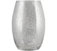 Deenz Elegant Silver Glass Vase Decorative Centerpiece Living Room Office Tabletop Shelf Mantel Home Décor Accent 28 X 11 Cm