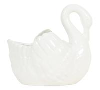 DEENZ Elegant Swan Ceramic Flower Planter Large Decorative Pottery Swan Figurine Flower Pot for Home Decor, Garden, and Indoor Plants 15x20.5 cm