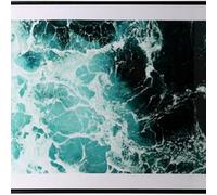 Deenz Embellished Crashing Waves Framed Art Blue Wall Art Hanging Pictures Home Decoration Living Room Bedroom (Style 1)