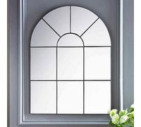 Deenz Enchanted Black Arched Window Mirror Large Black Window Style Wall Mirror 80X60