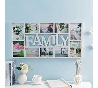 DEENZ Family Collage Photo Frame For 10 Photos, White, Modern, 36cm x 73cm, Holds 6 x 6''x4'' And 4 x 5''x7'' Photos