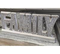 Deenz Family Crushed Jewel Freestanding Ornament Sign Beige Neutral Tribal Romany Collection Shelf Sitter Home Décor