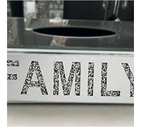Deenz Family Silver Crushed Crystal Diamond Tissue Box Home Decor, Diamante Bling Best For Gift