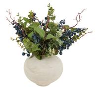 Deenz Faux Blueberry Stylish Vase Arrangement Artificial Floral Display Realistic Look Foliage Spring Theme Mantelpiece 41 X 35 Cm