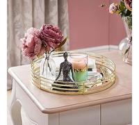 Deenz Fifth Avenue Decorative Gold Mirrored Tray Beautifully Designed In A Clean And Simplistic Styling 30X6Cm