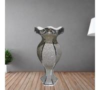DEENZ Floor Vase Large 40X60Cm Crushed Diamond Crystal Mirrored (Silver V058)