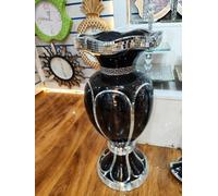 DEENZ Floor Vase Large 40X60Cm Crushed Diamond Crystal Sparkly Mirrored Black V051