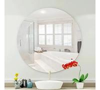 DEENZ Frameless Glass Round Mirror Hd Wall Mirror For Vanity Bathroom Bedroom Bevelled 80cm