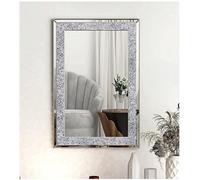 DEENZ Full Border Crushed Jewel Wall Mirror Diamante Crystal Rectangle Medium