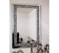 Deenz Full Border Crushed Jewel Wall Mirror Loose Diamante New Crystal Square Decor Mirror Gift (40X60Cm)