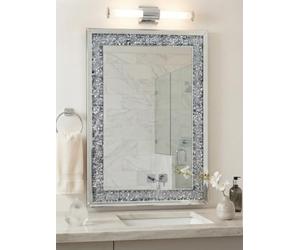 DEENZ Full Border Crushed Jewel Wall Mirror Loose Diamante New Crystal Square Decor Mirror Gift (40X60Cm)
