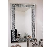 DEENZ Full Border Crushed Jewel Wall Mirror Loose Diamante New Crystal Square Decor Mirror Gift (50X60Cm)