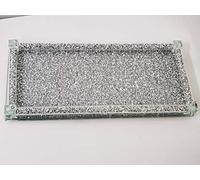Deenz Full Crushed Diamond Rectangle Tray Candle Holder, Home Décor 39X18Cm Elegant Addition To Your Home- Best Gift