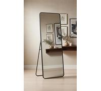 Deenz Full Length Camden Black Curved Metal Wall Mirror Aluminium Frame Home Décor Bedroom Living Room (40X120Cm)