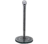 Deenz Glass Filled With Black Crushed Diamante Kitchen Roll Holder 34 cm Diamante Freestanding Round Base Chrome Kitchen Roll Holder for kitchen decoration
