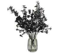 Deenz Glass Noir Vase Arrangement Black Ribbed Modern Floral Piece Display Faux Floristry Dark Theme Autumnal Decor 60 X 30 Cm