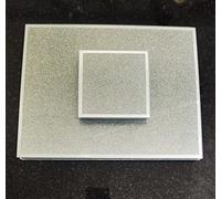 Deenz Glitter Glass Square Shaped Sparkle Coasters 10X10Cm & Placemat 20X30Cm Set Dining Table Mats Kitchen Luxurious Lifestyle Household (4 Coasters + 4 Placemats)