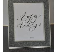 Deenz Glitter Photo Frame Glitter Noir Glass Frame Decor Photo Frame Sparkle Gift Wedding (8X10 Inch)