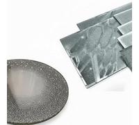 Deenz Glitter Set Of 4X Coasters 10X10 Cm, 4X Placemat 20X30 Cm & 1X Center Plate Glass Mirrored Square Sparkle Dining Table Mats