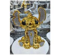 DEENZ Gold Crushed Diamond Stitch Ceramic Sparkly Shelf Sitter Ornament