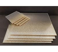 Deenz Gradient Gold Glitter Ombre Glass Coasters & Placemats Home Decorative Stylish Design Elegant For Kitchen Table (4X Coasters & 4X Placemats)