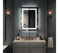 Deenz Hd Quality Led Bathroom Mirror Lights Touch Switch Sensor Demister Pad Mirrors Double Strip Lighting (70X50Cm)