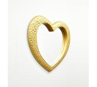 DEENZ Heart Shape Wall Mirror - White Home Decor, 67x58cm (Gold)