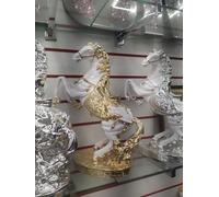 DEENZ Horse Statue Standing Horse Resin Ornament Sculpture Rearing Horse Art Figurine Home Decorative For Gift (Sliver & Gold)