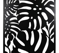 Deenz Indoor/outdoor Ornate Metal Wall Screen Tropical Leaf Garden Extra Large 120Cm X 60Cm Wall Art (Black)
