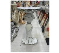 DEENZ Italian End Table Mirrored Crystal Side Table Sparkly White F037
