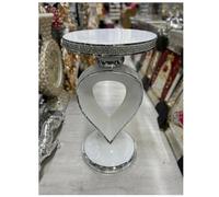 DEENZ Italian End Table Mirrored Crystal Side Table Sparkly White F045