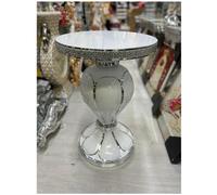 DEENZ Italian End Table Mirrored Crystal Side Table Sparkly White F047