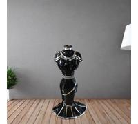 DEENZ Italian Sparkly Vase Romany Mirrored Mosaic Lady Shape 60X40Cm (Black)